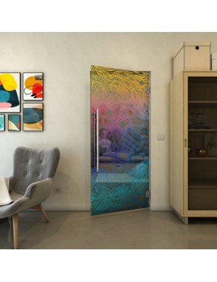 Pendeltür - Fineprint Model 030 Verlauf auf Grauglas