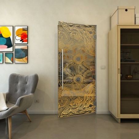 Pendeltür - Fineprint Model 030 Gold auf Grauglas