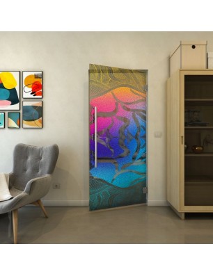 Pendeltür - Fineprint Model 031 Verlauf auf Grauglas