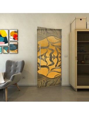 Pendeltür - Fineprint Model 031 Gold auf Grauglas