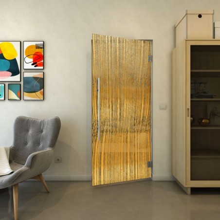 Pendeltür - Fineprint Model 032 Gold auf Grauglas
