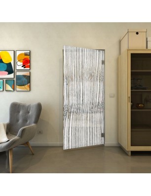 Pendeltür - Fineprint Model 032 Weiss auf Grauglas