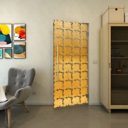 Pendeltür - Fineprint Model 033 Gold auf Grauglas