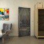 Pendeltür - Fineprint Modell 034 Schwarz auf Grauglas