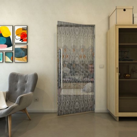 Pendeltür - Fineprint Model 035 Weiss auf Grauglas