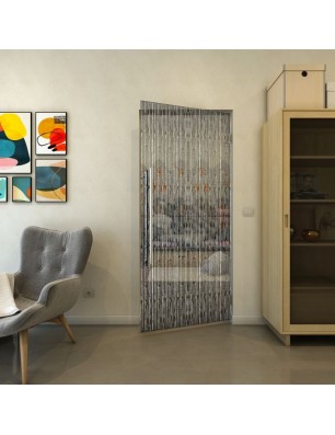 Pendeltür - Fineprint Model 035 Weiss auf Grauglas