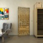 Pendeltür - Fineprint Modell 036 Gold auf Grauglas