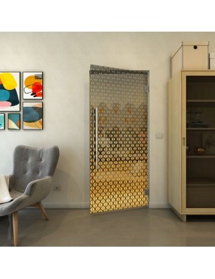 Pendeltür - Fineprint Model 038 Gold auf Grauglas