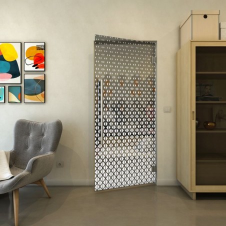 Pendeltür - Fineprint Model 038 Weiss auf Grauglas