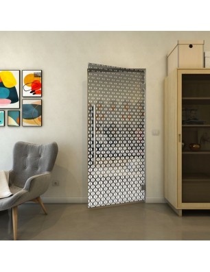 Pendeltür - Fineprint Model 038 Weiss auf Grauglas