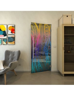 Pendeltür - Fineprint Model 040 Verlauf auf Grauglas