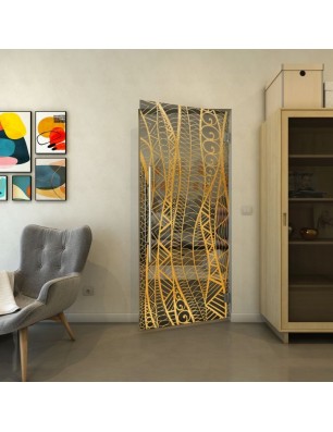 Pendeltür - Fineprint Model 040 Gold auf Grauglas