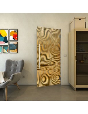 Pendeltür - Fineprint Model 041 Gold auf Grauglas