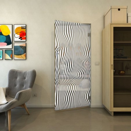 Pendeltür - Fineprint Model 041 Weiss auf Grauglas