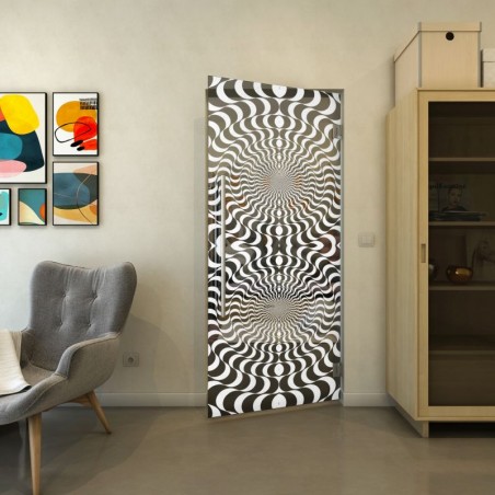 Pendeltür - Fineprint Model 042 Weiss auf Grauglas