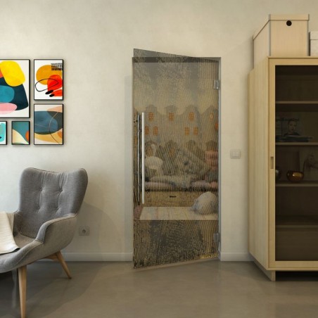 Pendeltür - Fineprint Model 045 Gold auf Grauglas
