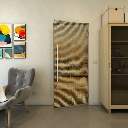 Pendeltür - Fineprint Model 046 Gold auf Grauglas