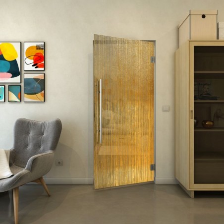 Pendeltür - Fineprint Model 050 Gold auf Grauglas