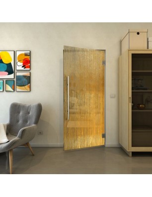 Pendeltür - Fineprint Model 050 Gold auf Grauglas