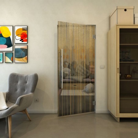 Pendeltür - Fineprint Model 052 Gold auf Grauglas