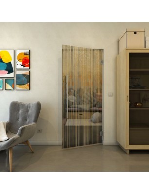 Pendeltür - Fineprint Model 052 Gold auf Grauglas