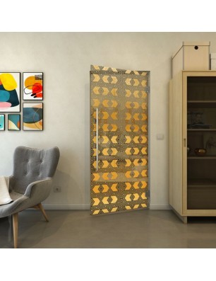 Pendeltür - Fineprint Model 053 Gold auf Grauglas