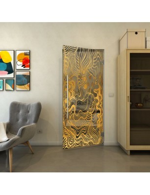 Pendeltür - Fineprint Model 056 Gold auf Grauglas