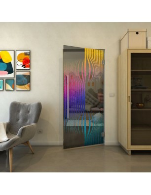 Pendeltür - Fineprint Model 059 Verlauf auf Grauglas