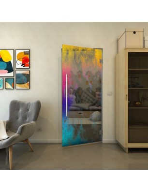 Pendeltür - Fineprint Model 061 Verlauf auf Grauglas