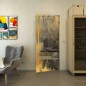 Pendeltür - Fineprint Modell 061 Gold auf Grauglas