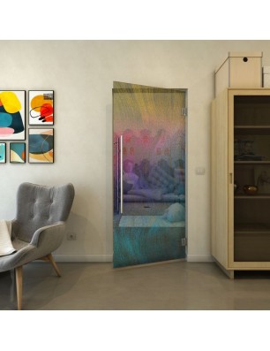 Pendeltür - Fineprint Model 062 Verlauf auf Grauglas