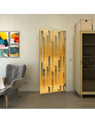 Pendeltür - Fineprint Model 067 Gold auf Grauglas