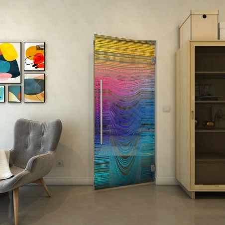 Pendeltür - Fineprint Model 073 Verlauf auf Grauglas