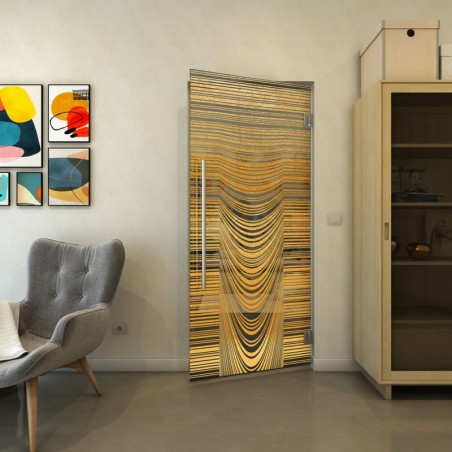 Pendeltür - Fineprint Model 073 Gold auf Grauglas