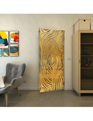 Pendeltür - Fineprint Model 074 Gold auf Grauglas