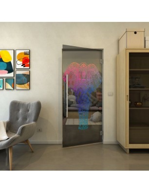 Pendeltür - Fineprint Model 078 Verlauf auf Grauglas