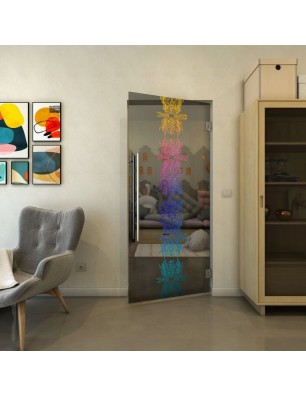 Pendeltür - Fineprint Model 081 Verlauf auf Grauglas