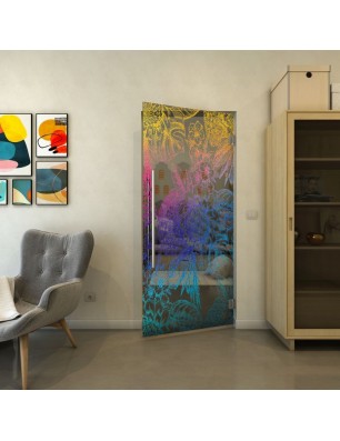 Pendeltür - Fineprint Model 083 Verlauf auf Grauglas