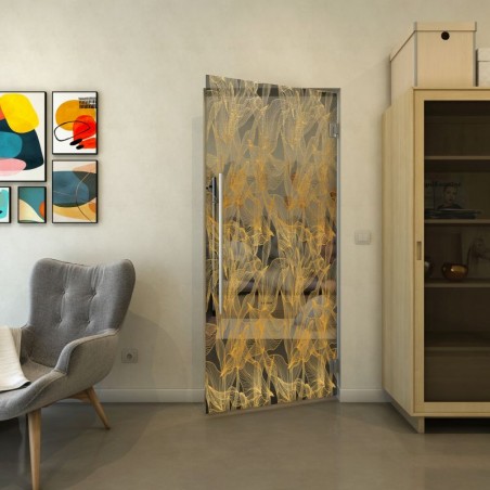 Pendeltür - Fineprint Model 084 Gold auf Grauglas