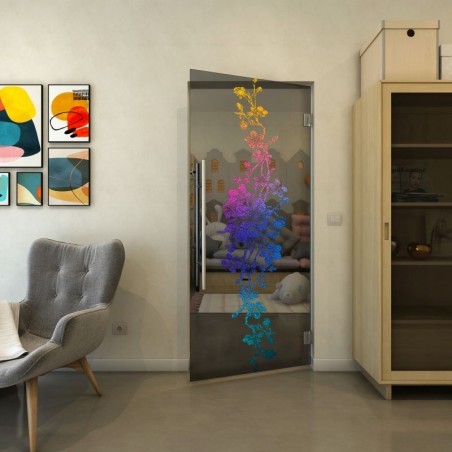 Pendeltür - Fineprint Model 085 Verlauf auf Grauglas