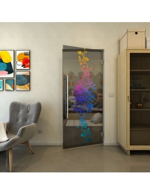 Pendeltür - Fineprint Model 085 Verlauf auf Grauglas