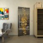 Pendeltür - Fineprint Modell 085 Gold auf Grauglas