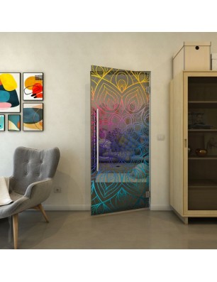 Pendeltür - Fineprint Model 087 Verlauf auf Grauglas