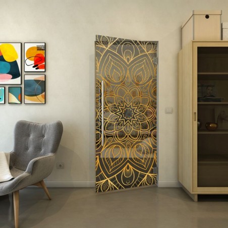 Pendeltür - Fineprint Model 087 Gold auf Grauglas