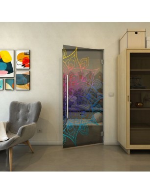 Pendeltür - Fineprint Model 088 Verlauf auf Grauglas