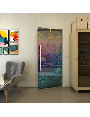 Pendeltür - Fineprint Model 089 Verlauf auf Grauglas