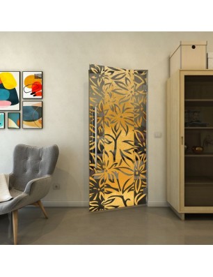 Pendeltür - Fineprint Model 094 Gold auf Grauglas