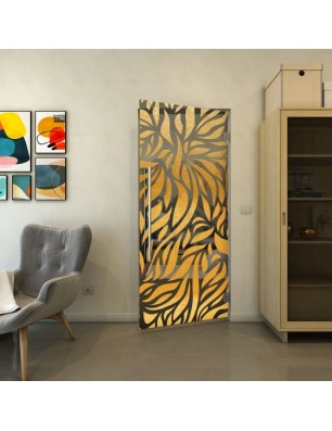Pendeltür - Fineprint Model 096 Gold auf Grauglas