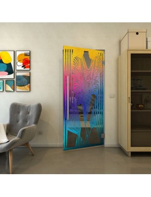 Pendeltür - Fineprint Model 097 Verlauf auf Grauglas