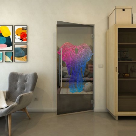 Pendeltür - Fineprint Model 098 Verlauf auf Grauglas